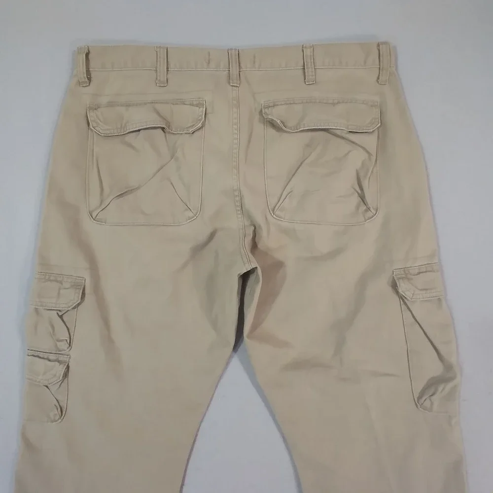 Wrangler cargo pants mens 38 x 30 khaki tan beige cotton outdoor camping hiking